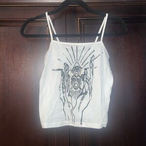 All Seeing white tank top sz XS
